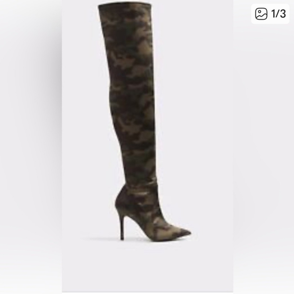 Steve Madden Camouflage Over-the-Knee Boots Good Condition Worn Only Once W/box